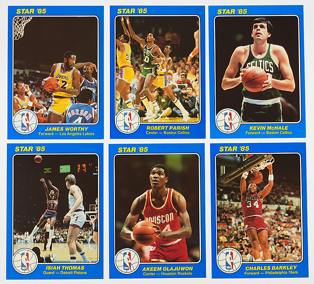 1984-1985 Star Basketball Court Kings Series 2 5x7 Near Set (24/25) with Charles Barkley & Akeem Olajuwon Rookies