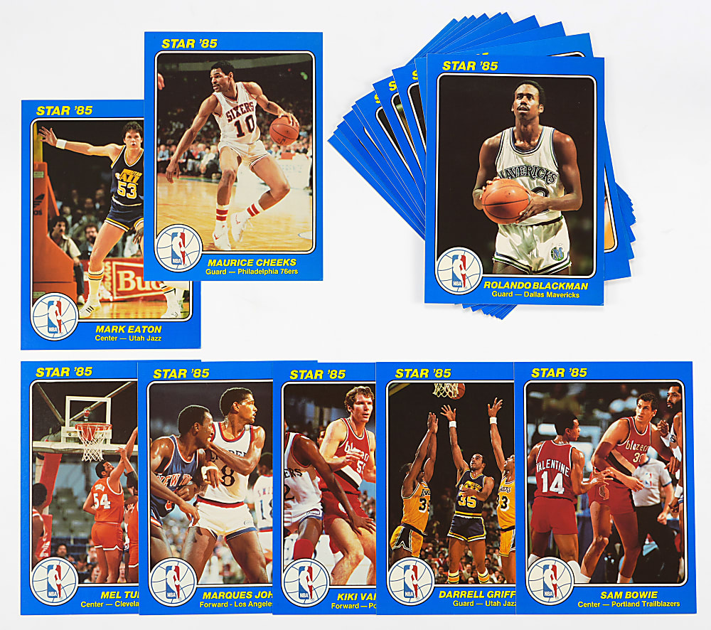 1984-1985 Star Basketball Court Kings Series 2 5x7 Near Set (24/25) with Charles Barkley & Akeem Olajuwon Rookies