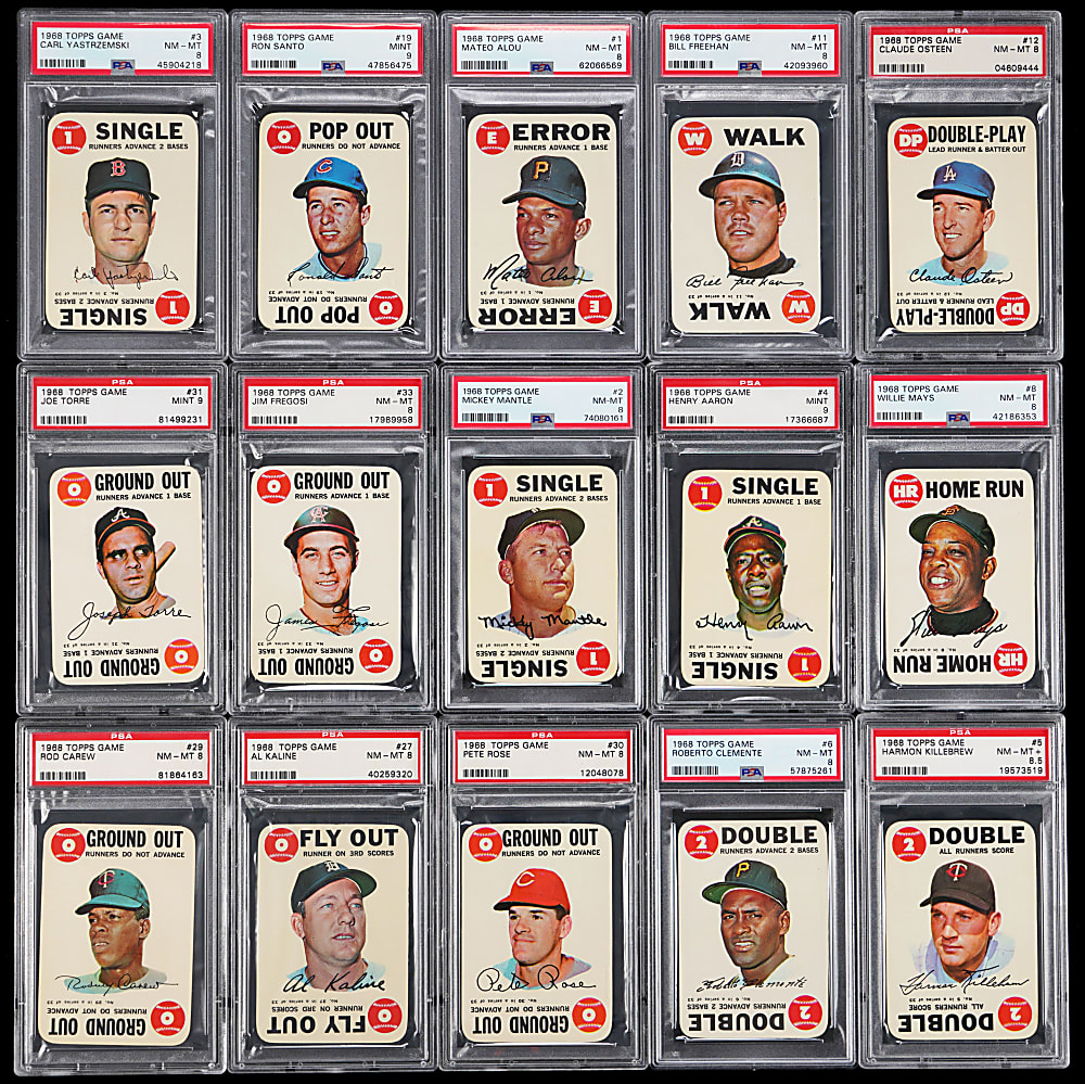 1968 Topps Game PSA Graded Complete Set (33) - All PSA NM-MT 8 or Better (8.24 GPA!)