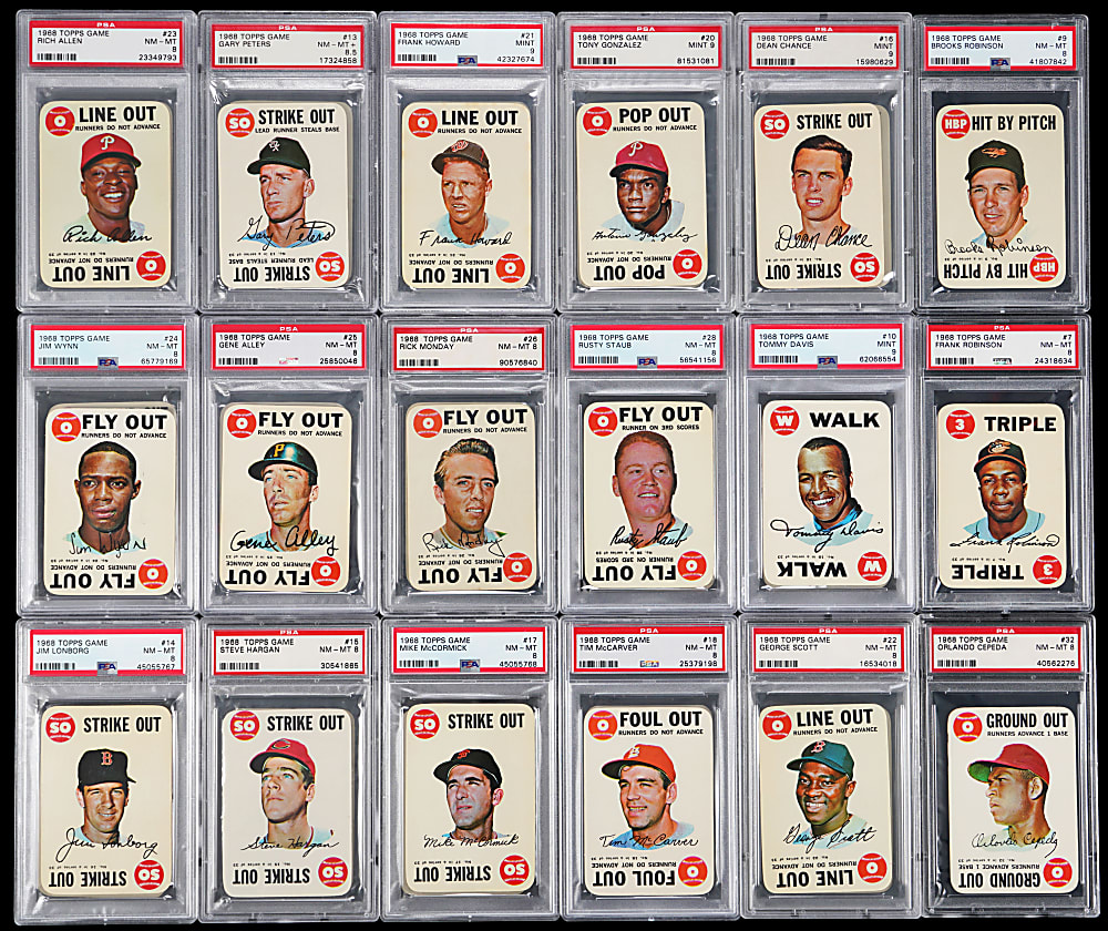 1968 Topps Game PSA Graded Complete Set (33) - All PSA NM-MT 8 or Better (8.24 GPA!)