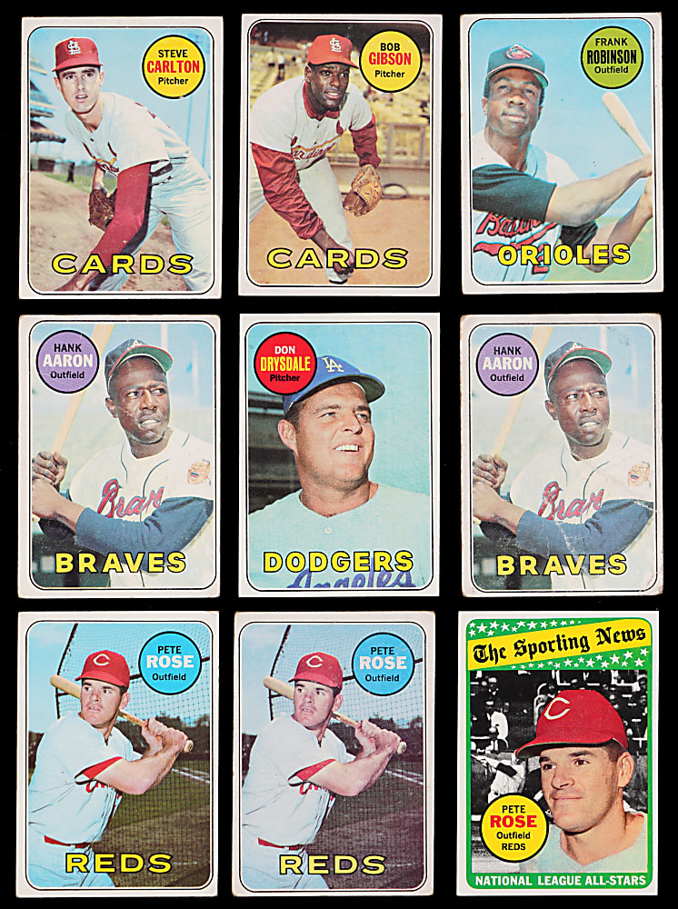 1969 Topps Collection (550) Including Deckle Edge Near Set (31/33) with (65+) Hall of Famers Including #500 Mickey Mantle