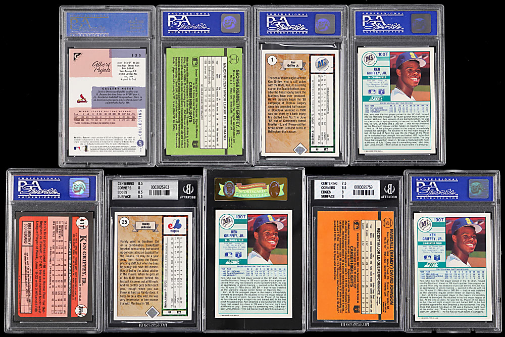 1989-2001 Hall of Fame Graded Rookies (9) - All NM-MT 8 or better with (5) Ken Griffey Jr.