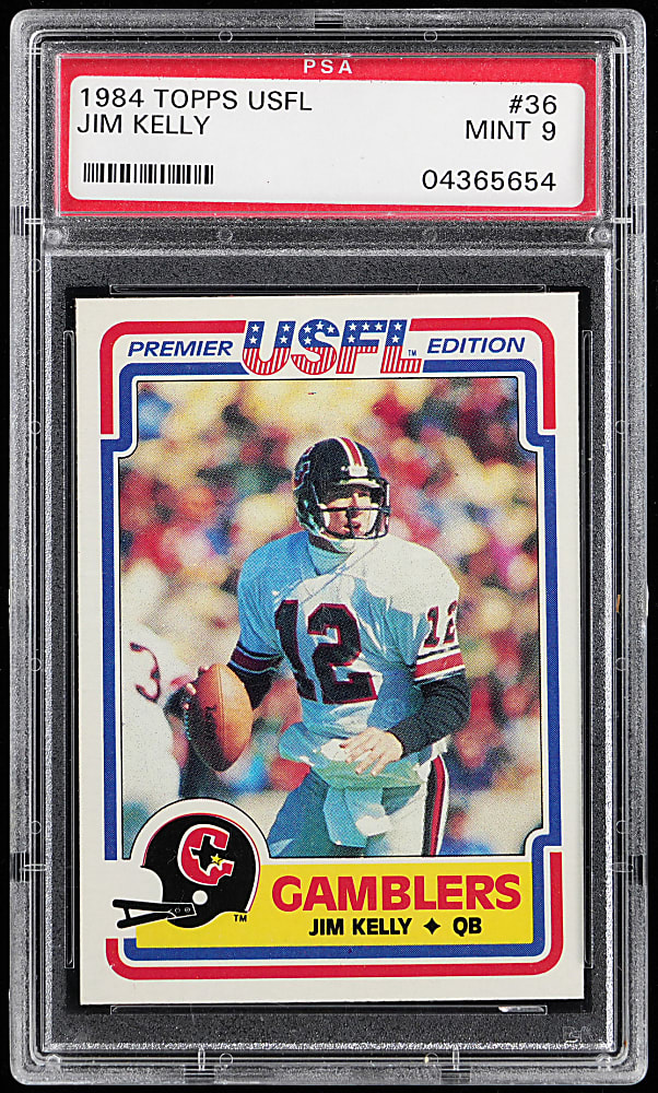 1984 Topps USFL #36 Jim Kelly Rookie PSA MINT 9