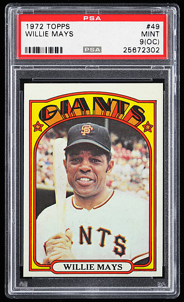 1972 Topps #49 Willie Mays PSA MINT 9 (oc)