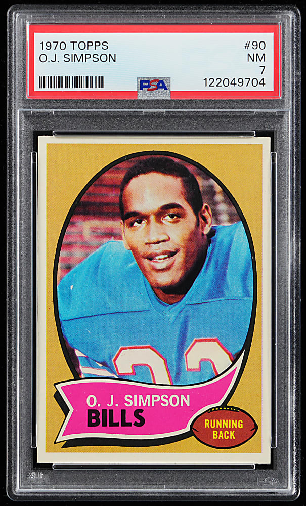 1970 Topps #90 O.J. Simpson Rookie PSA NM 7