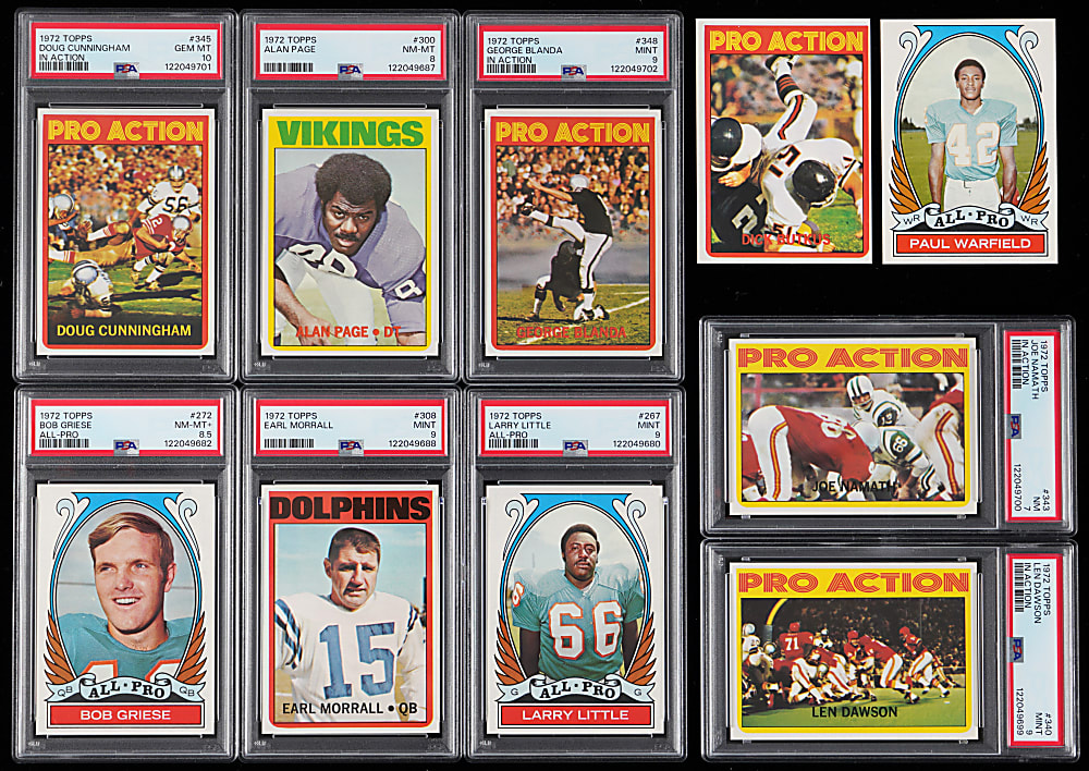 1972 Topps Football High Numbers Near Set (82/88) with (12) PSA Graded Including (1) GEM MINT 10 & (5) PSA MINT 9 - Sharp!