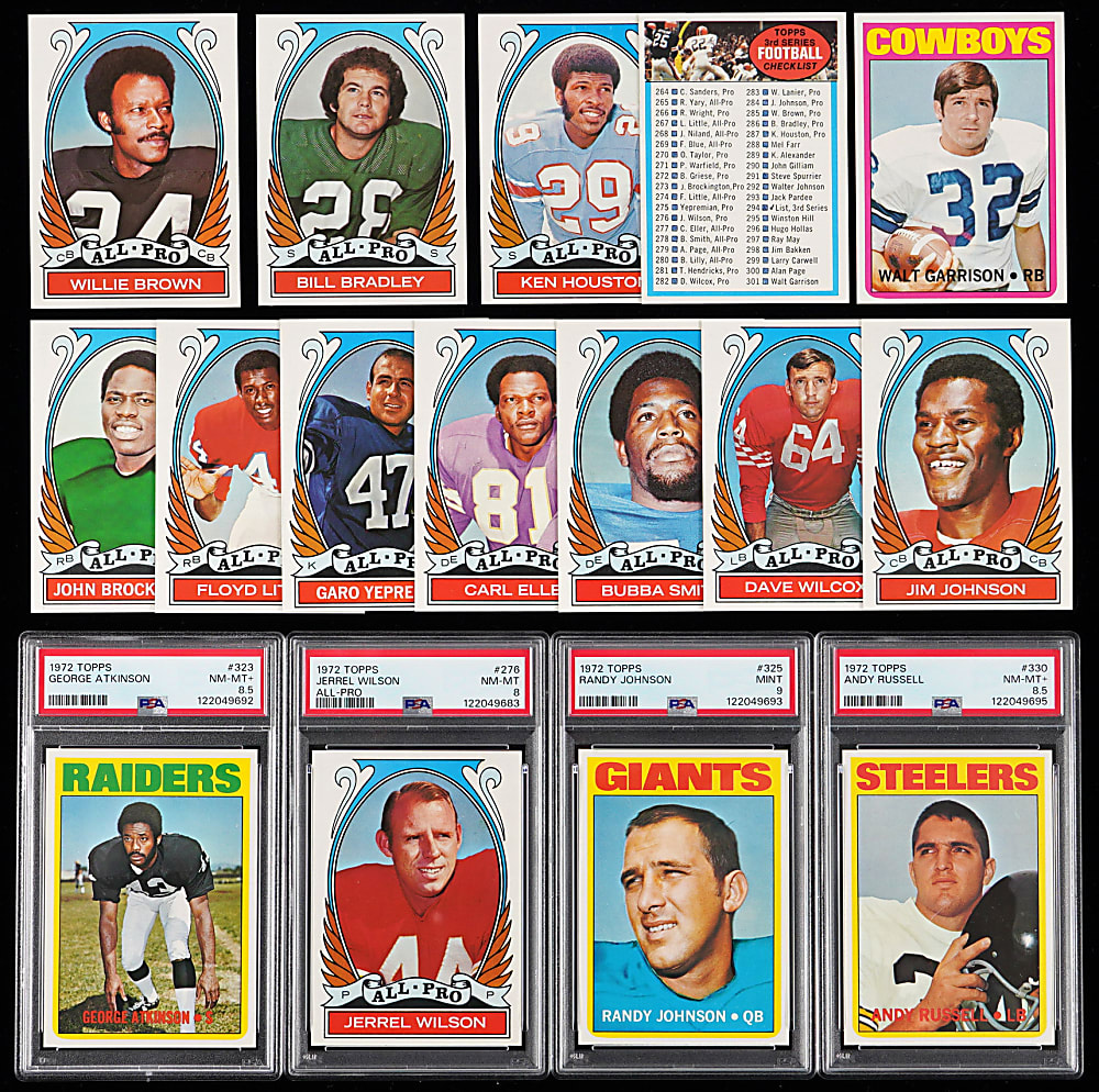 1972 Topps Football High Numbers Near Set (82/88) with (12) PSA Graded Including (1) GEM MINT 10 & (5) PSA MINT 9 - Sharp!