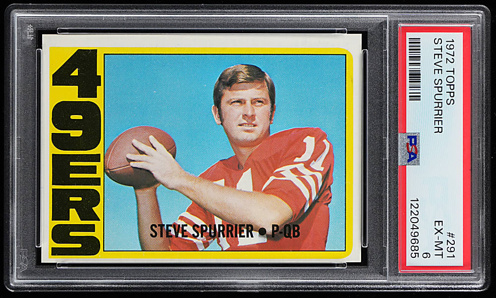 1972 Topps Football #291 Steve Spurrier Rookie High Number PSA EX-MT 6
