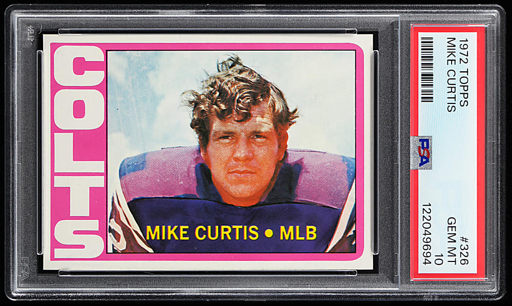 1972 Topps Football #326 Mike Curtis High Number PSA GEM MINT 10 - Population 9