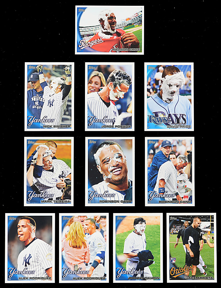 2010 Topps Pie-in-the-Face Shortprint Variations (11) with (2) #400 Alex Rodriguez