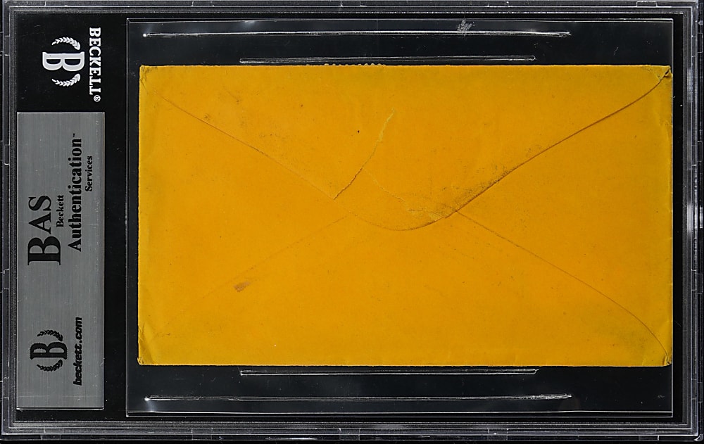 1860s General George A. Custer Signed Envelope - BAS Authentic Autograph