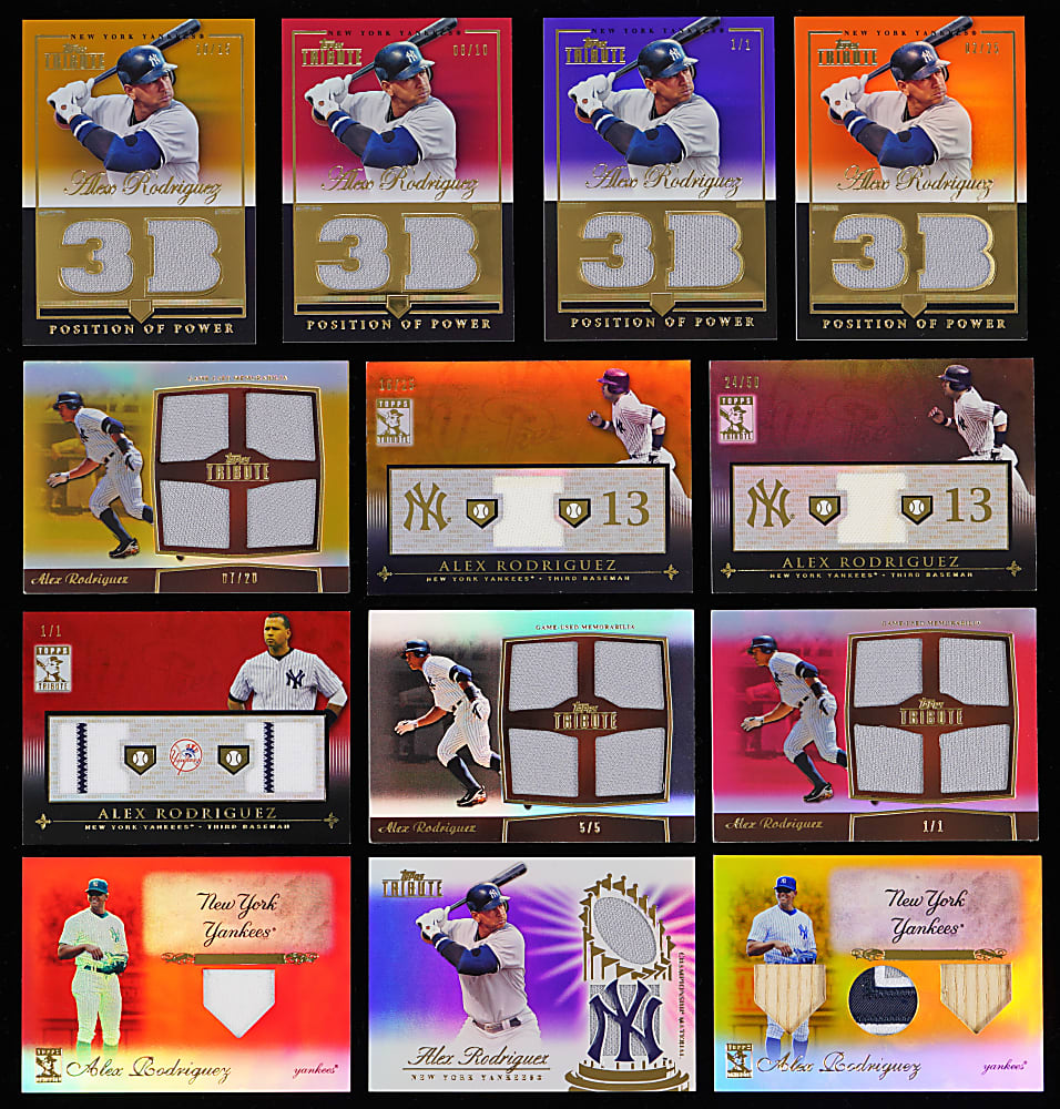 2009-2012 Topps Tribute Alex Rodriguez Relics Collection (32) with Complete/Near Rainbows