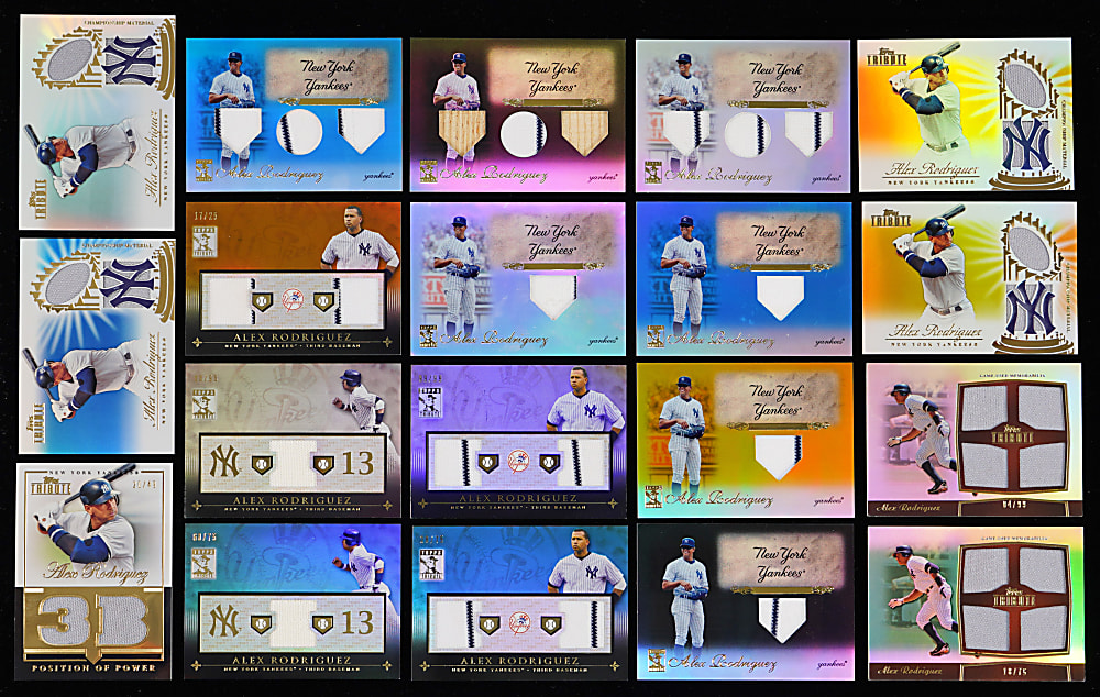 2009-2012 Topps Tribute Alex Rodriguez Relics Collection (32) with Complete/Near Rainbows