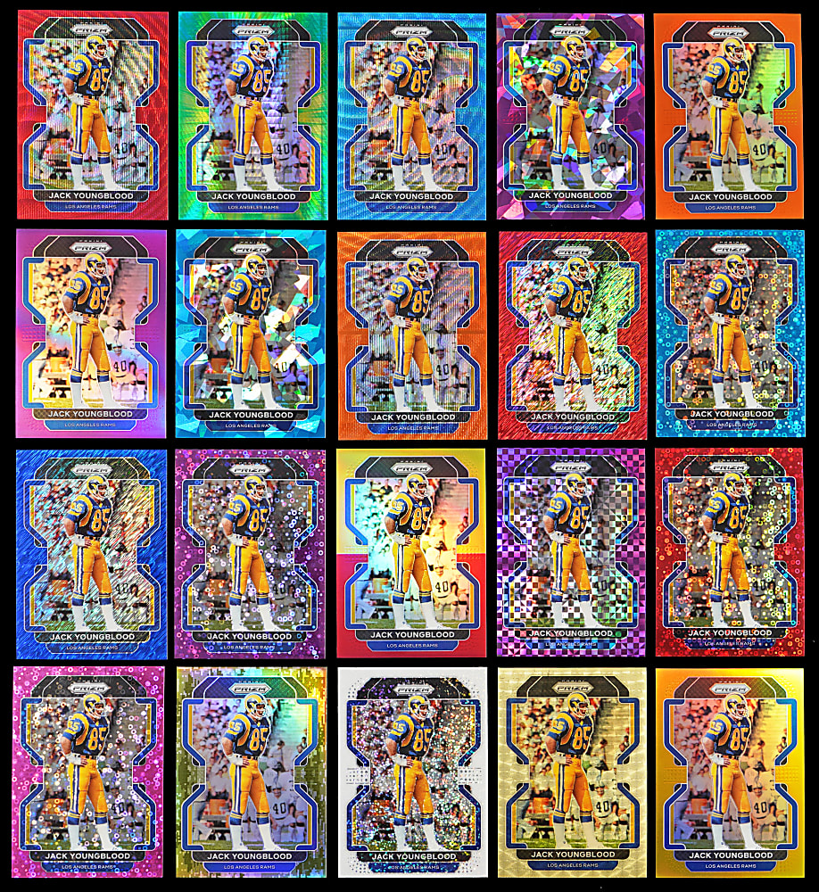 2021 Panini Prizm Football #83 Jack Youngblood Collection of (31) Different Parallels Including Low Numbered