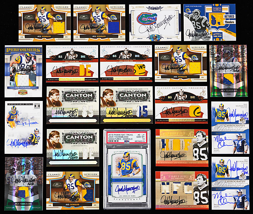 Jack Youngbood Certified Autograph Collection (35) with Dual-Signed & Low Numbered