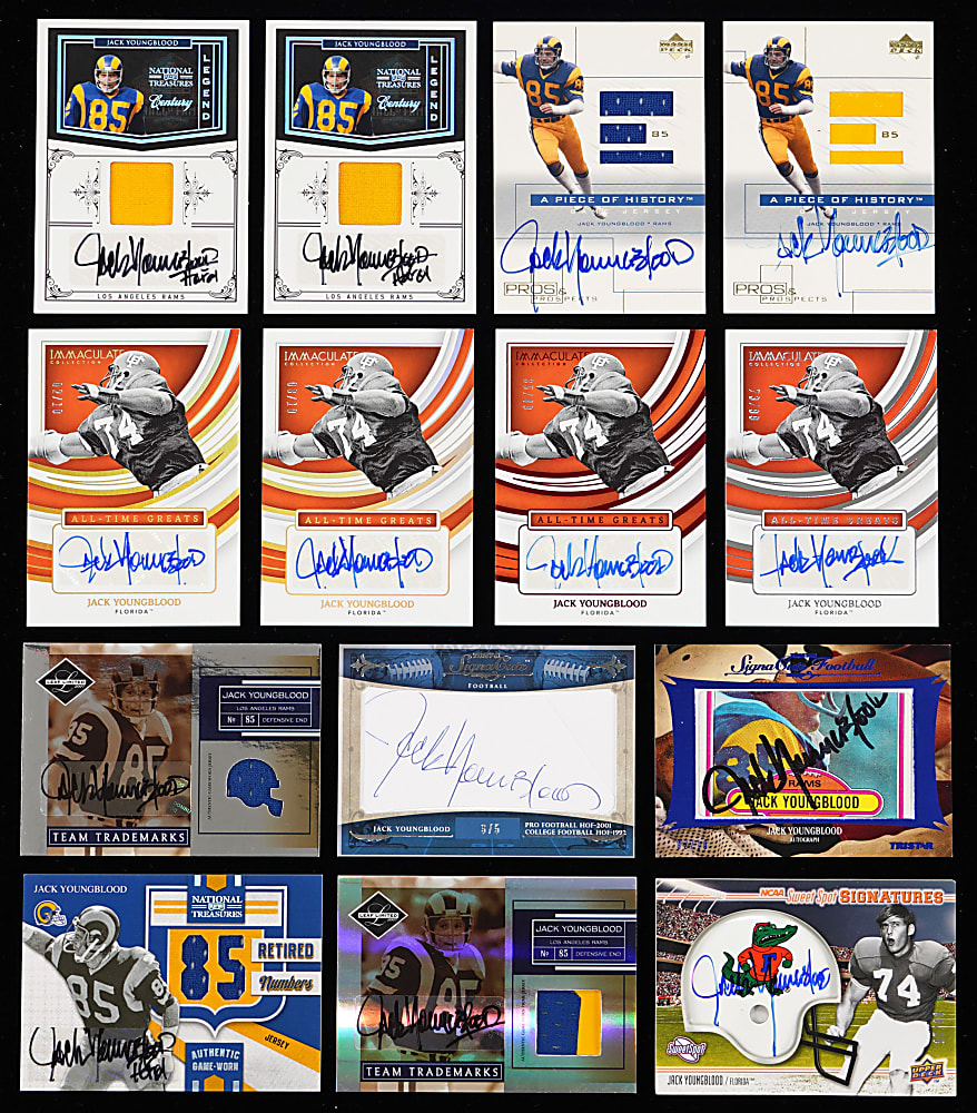 Jack Youngbood Certified Autograph Collection (35) with Dual-Signed & Low Numbered