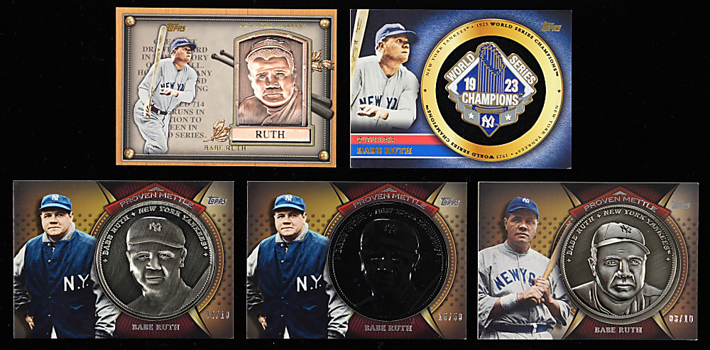2012-2019 Topps New York Yankees Commemorative Medallion & Pin Collection (25) with (15) Babe Ruth Including Rainbow