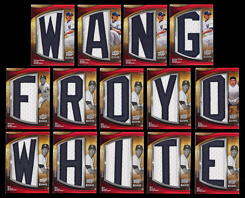 2009 Upper Deck Icons New York Yankees Lettermen Collection (33) with Complete Names