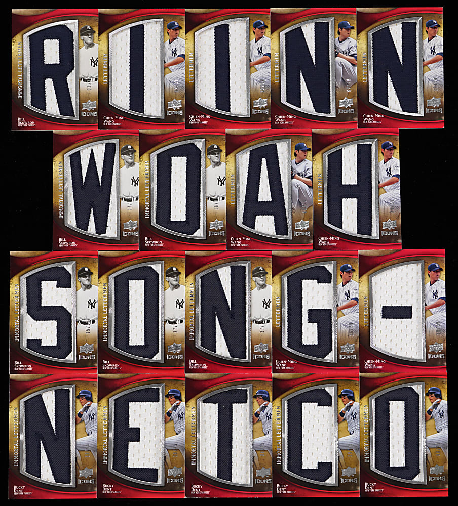 2009 Upper Deck Icons New York Yankees Lettermen Collection (33) with Complete Names