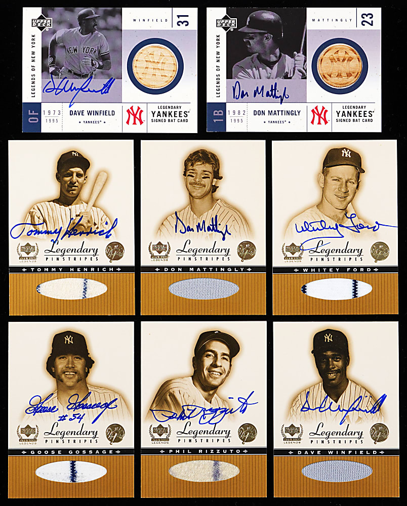2000-2004 Upper Deck New York Yankees Certified Autograph/Game-Used Collection (34) with 2000 Upper Deck Legends Auto/Jersey Set