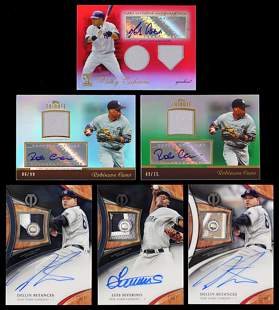 2009-2022 Topps Tribute New York Yankees Certified Autograph/Relic Collection (34) with Complete/Near Rainbows & (4) #1/1