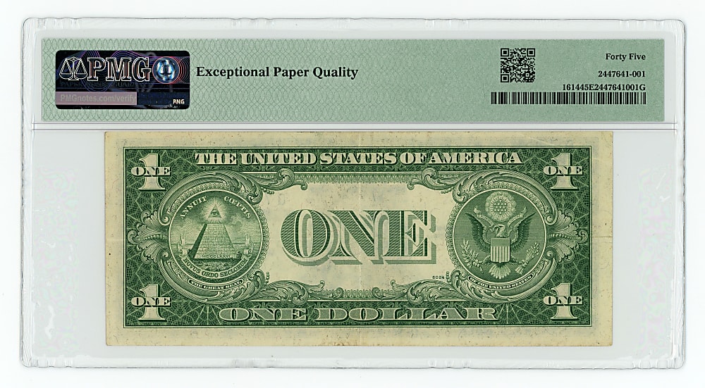 1935E $1 Silver Certificate Solid #7's Serial Number - PMG XF45 EPQ