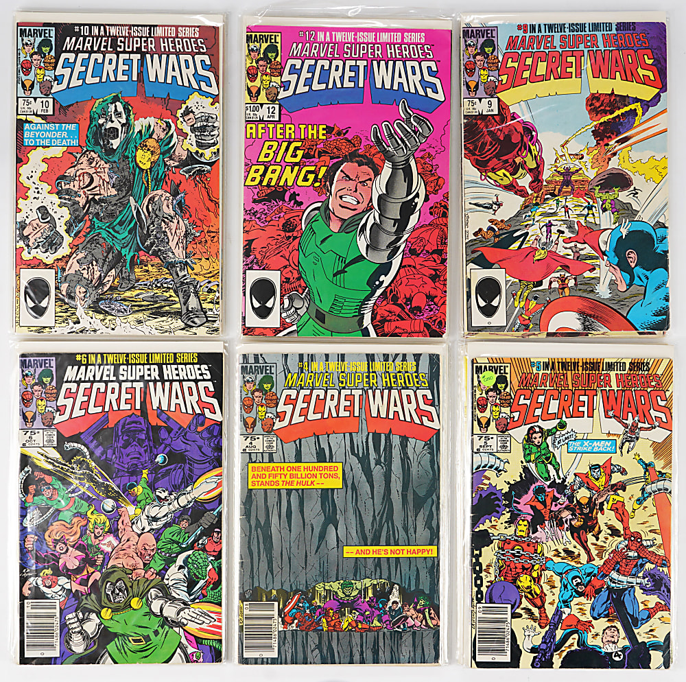 1985-1992 Marvel/DC Comic Books Complete Sets (4) with Marvel Super Heroes Secret Wars & Crisis On Infinite Earths