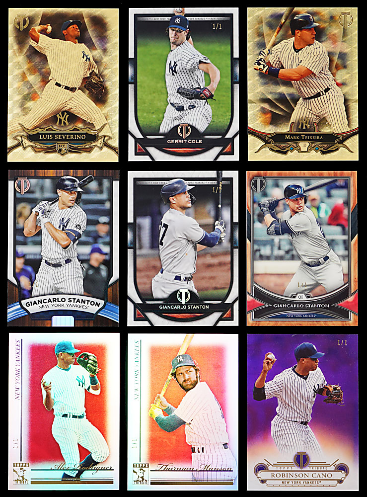 2012-2022 Topps Tribute New York Yankees Numbered Parallel Collection (161) with Near Rainbows & (19) #1/1 Including (2) Superfractors