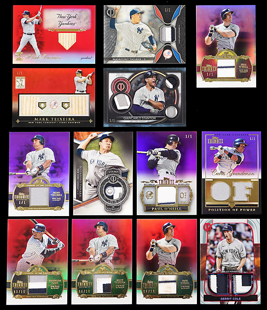 2012-2022 Topps Tribute New York Yankees Game-Used Relic Collection (271) with Complete/Near Rainbows & (29) #1/1