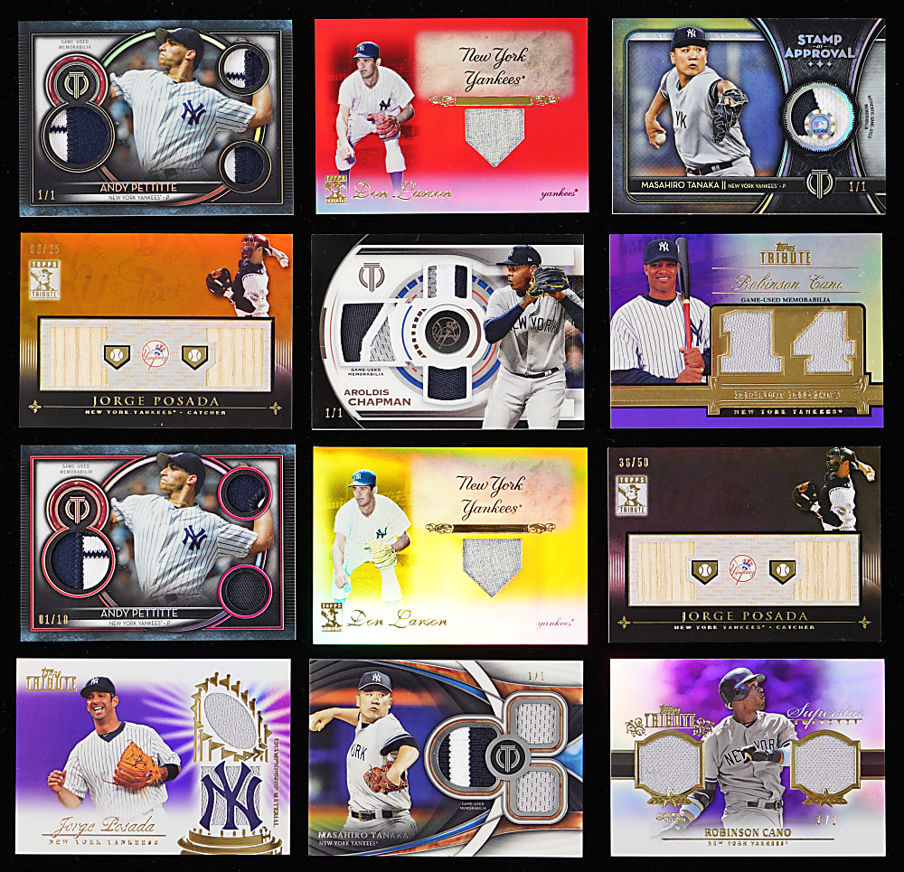 2012-2022 Topps Tribute New York Yankees Game-Used Relic Collection (271) with Complete/Near Rainbows & (29) #1/1