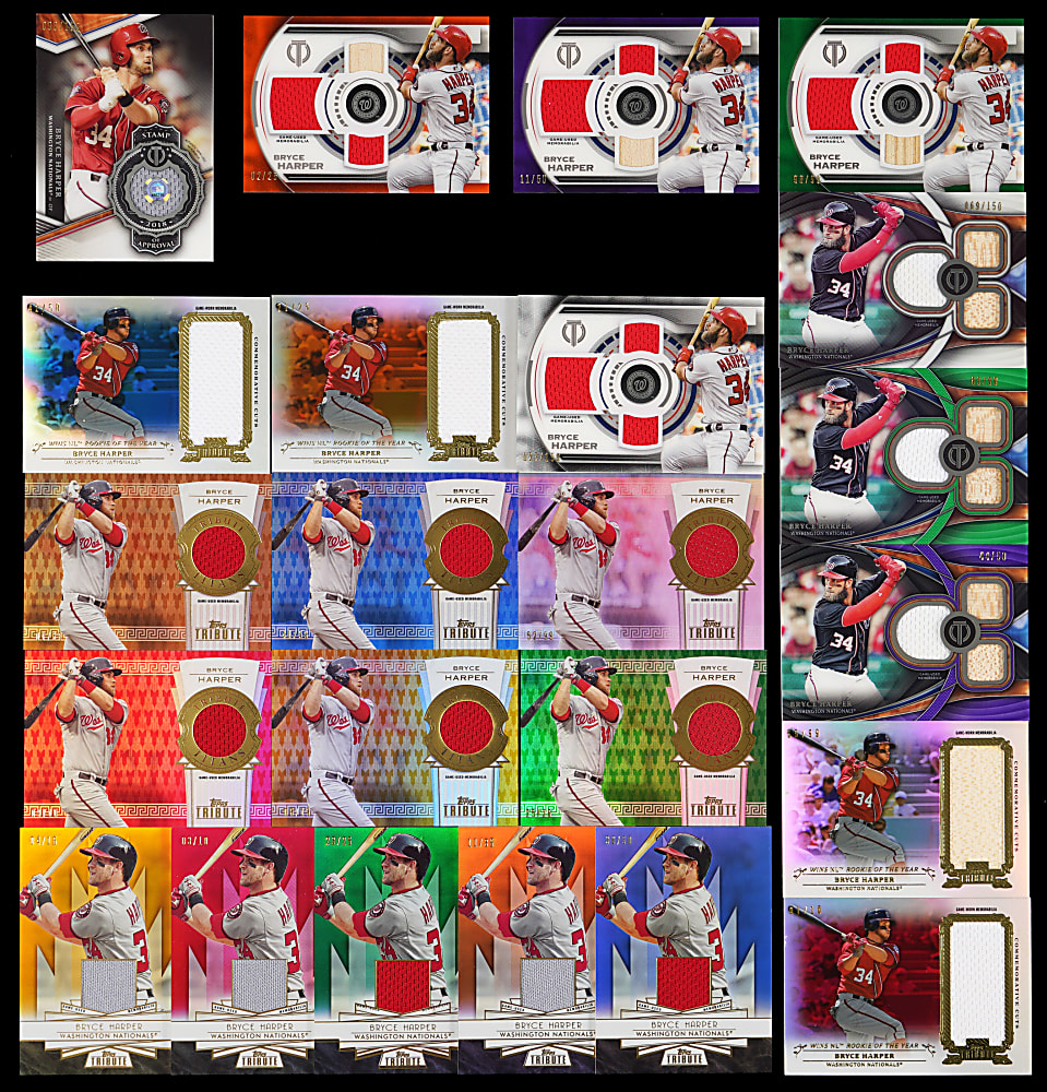 2013-2019 Topps Tribute Bryce Harper Relic Collection (31) with (2) #1/1