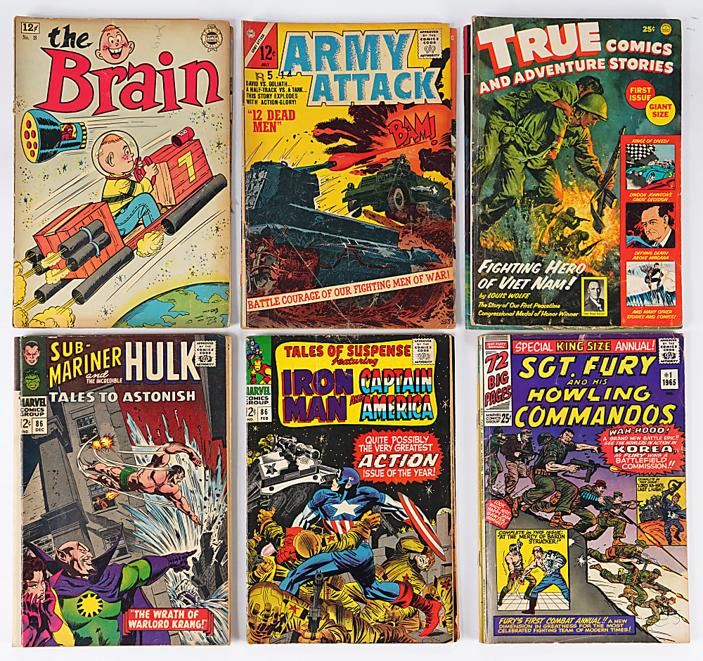 1960s Comic Book Treasure Chest Bundle (51) with Super-Heroes, TV, War & Funnies