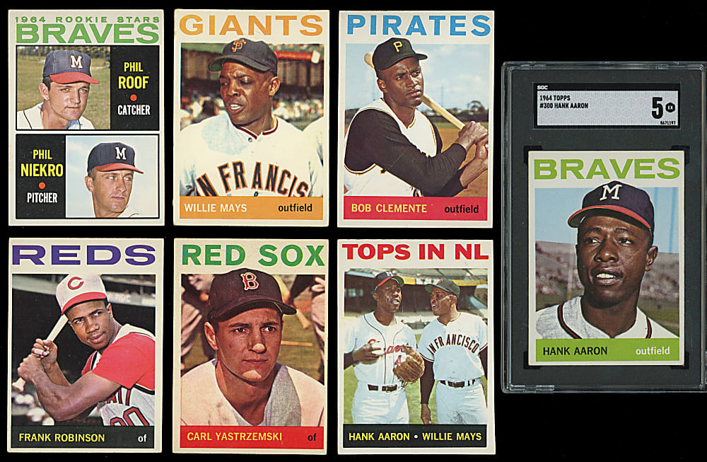 1964 Topps Partial Set (343/587) with (40+) Hall of Famers Including #300 Hank Aaron SGC EX 5