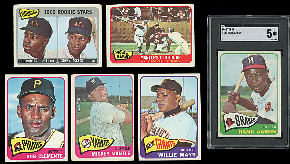 1965 Topps Partial Set (416/598) with (4) Mickey Mantle & #170 Hank Aaron SGC EX 5