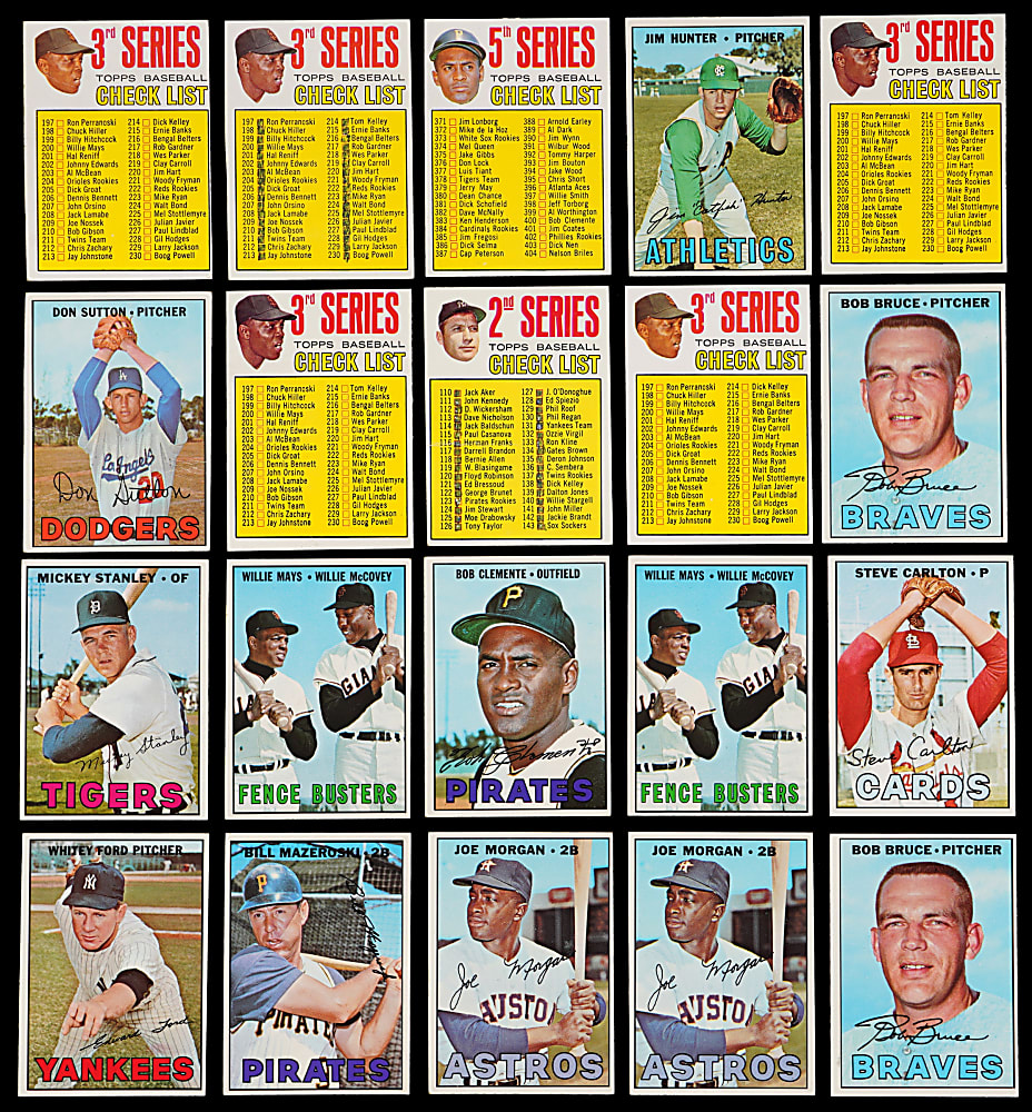 1967 Topps Collection (500+) with Partial Set (311/609) Including (50+) Hall of Famers & (22) High Numbers - Clean!