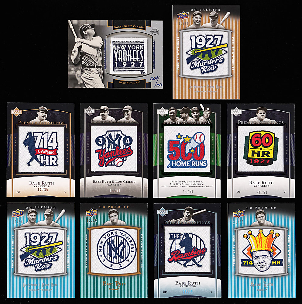 2003-2008 Upper Deck Product Babe Ruth Manufactured Patches (10)