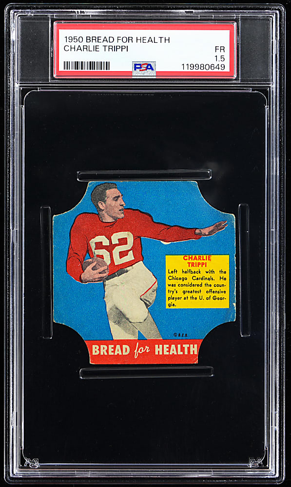 1950 Bread for Health Football Charlie Trippi Bread Label PSA FAIR 1.5 - Highest Graded!