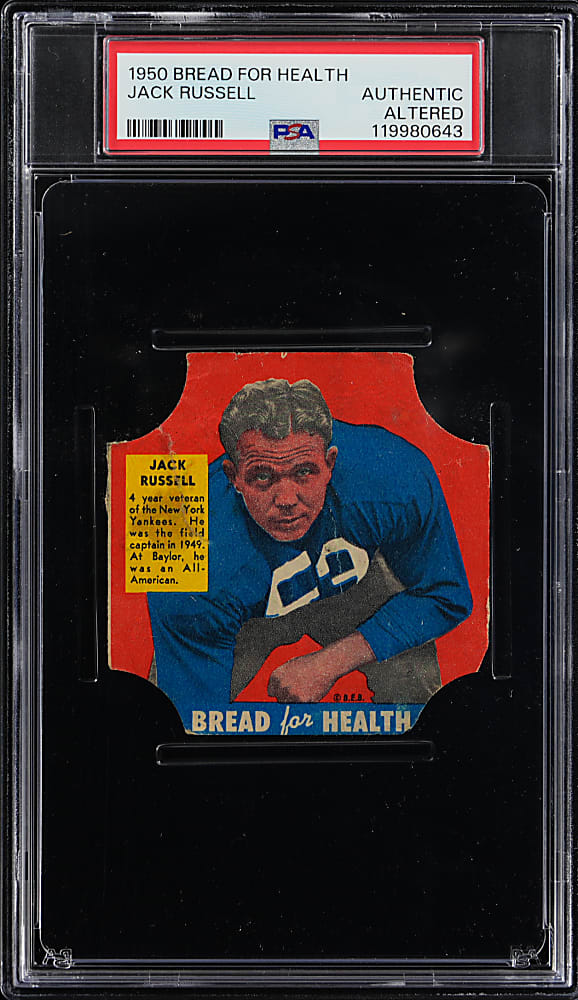 1950 Bread for Health Football Jack Russell Bread Label PSA Authentic