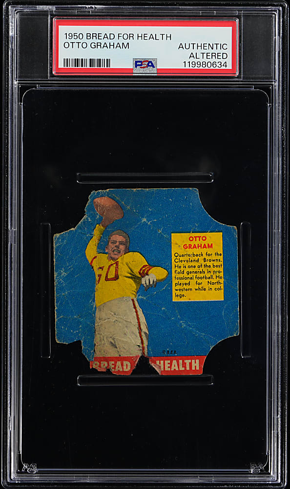 1950 Bread for Health Football Otto Graham Bread Label Rookie PSA Authentic (Altered)