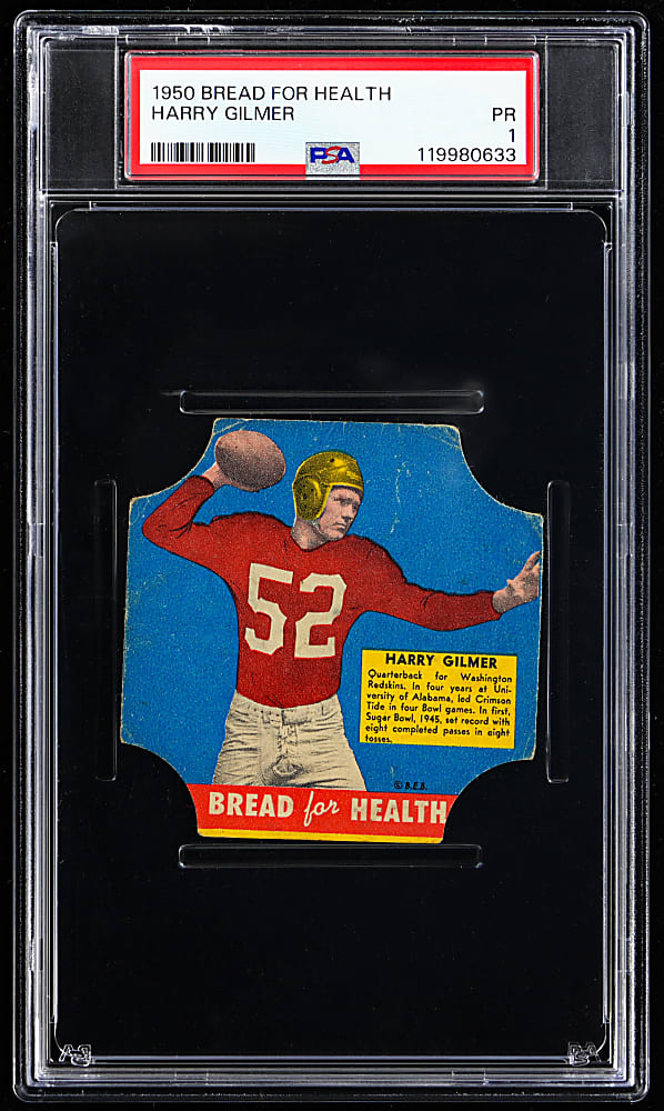 1950 Bread for Health Football Harry Gilmer Bread Label PSA POOR 1