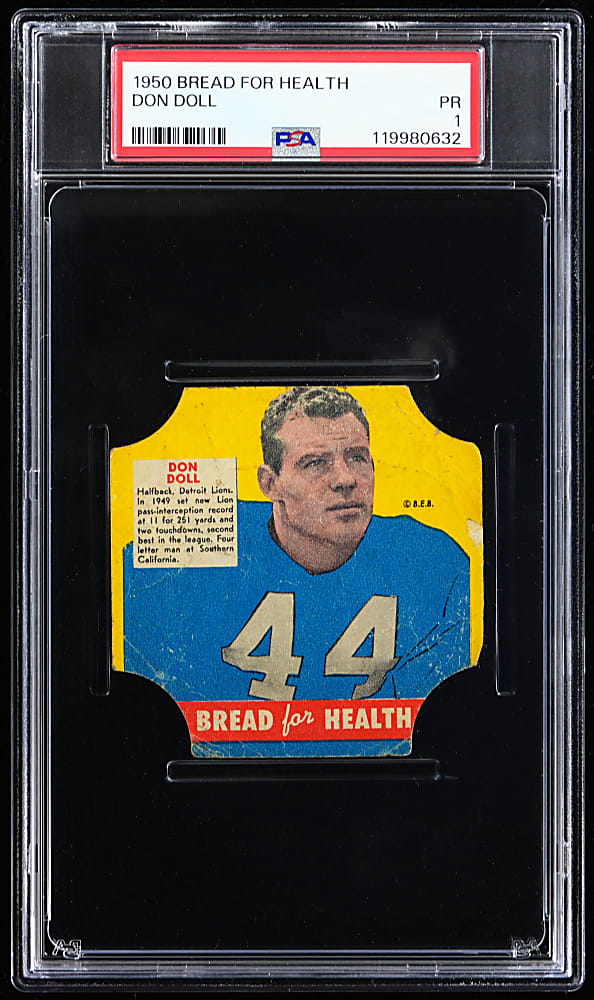 1950 Bread for Health Football Don Doll Bread Label PSA POOR 1