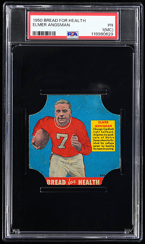 1950 Bread for Health Football Elmer Angsman Bread Label PSA POOR 1 (mc)