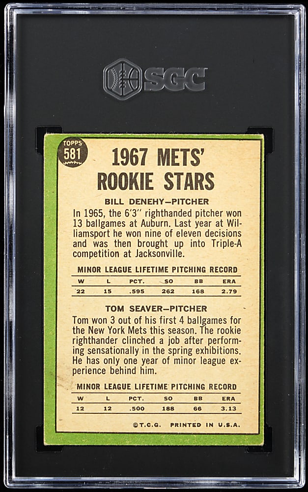1967 Topps #581 Tom Seaver Rookie SGC GOOD+ 2.5