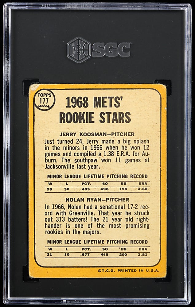 1968 Topps #177 Nolan Ryan SGC POOR 1