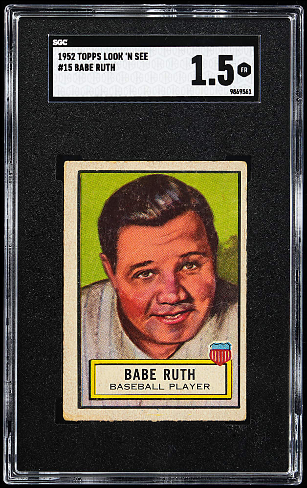 1952 Topps Look' N' See #15 Babe Ruth SGC FAIR 1.5