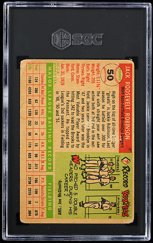 1955 Topps #50 Jackie Robinson SGC FAIR 1.5