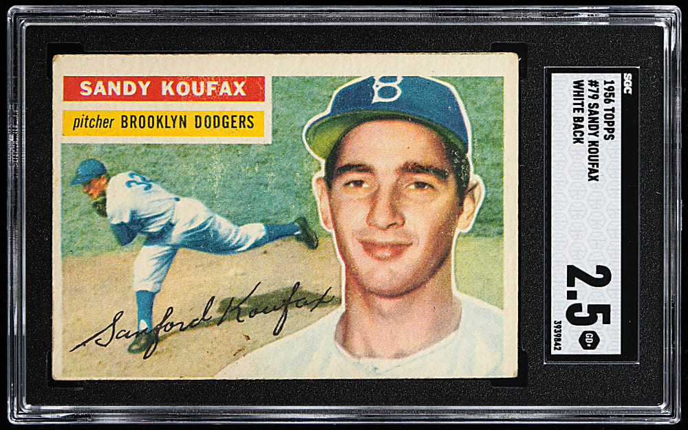 1956 Topps #79 Sandy Koufax White Back SGC GOOD+ 2.5