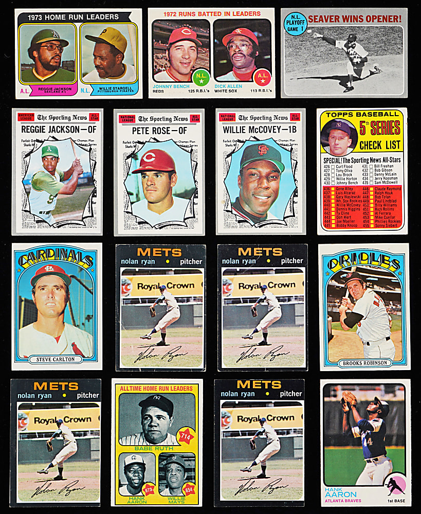 1969-1974 Topps Singles Collection (1,675+) with (190+) Hall of Famers Including (2) Reggie Jackson Rookies
