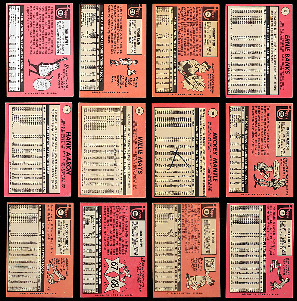 1969 Topps Near Set (617/664) with R. Jackson Rookie, Mantle & Ryan