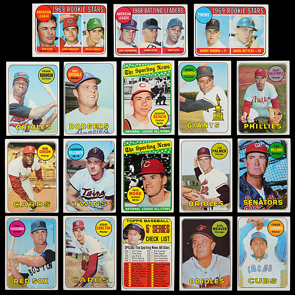 1969 Topps Near Set (617/664) with R. Jackson Rookie, Mantle & Ryan